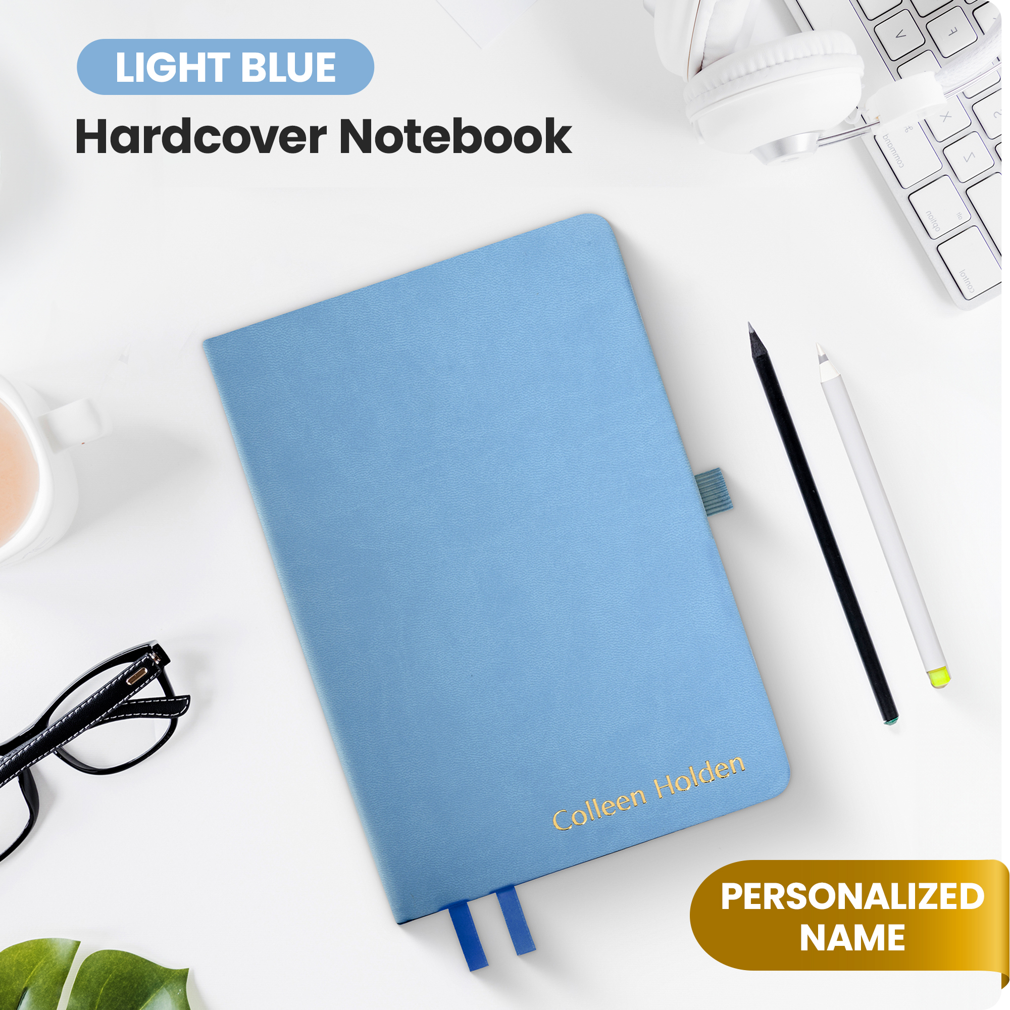 Personalized Journal Notebook - Light Blue